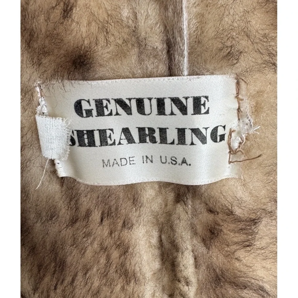 VTG 70'S Genuine Shearling Sheepskin Rancher Leather Coat Mens Size 40_7